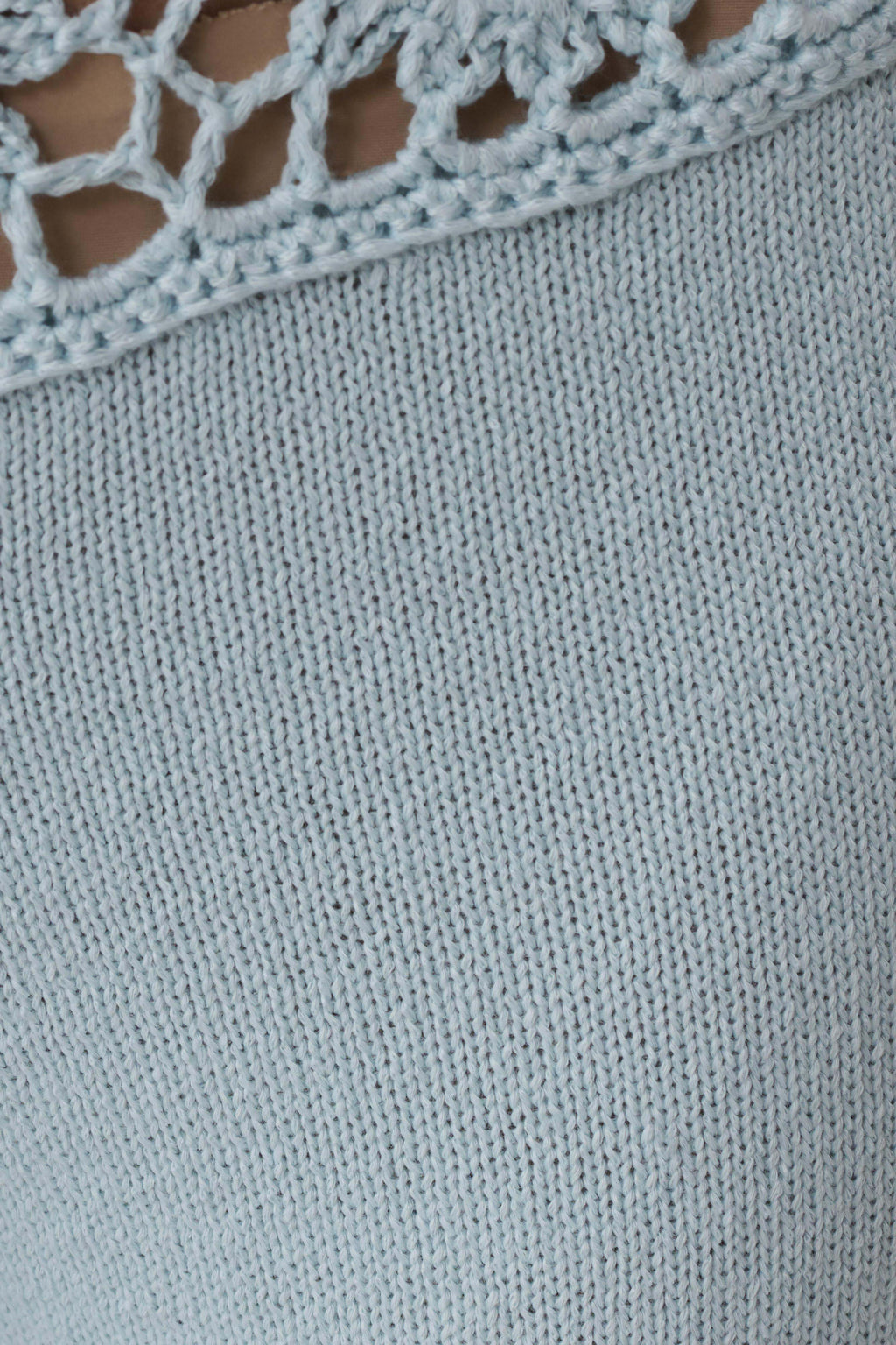 Crochet Waistband Straight Leg Pant - Pale Aqua