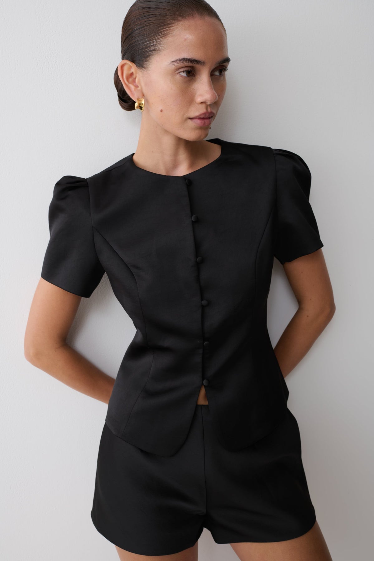 Satin Mini Short - Black
