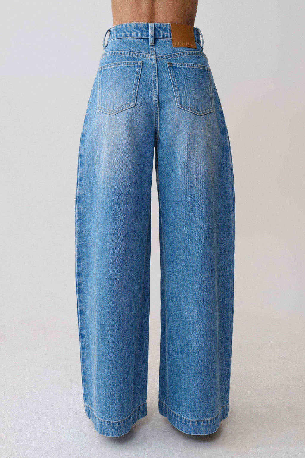 Oversized Jean With Front Pleat - Summer Blue