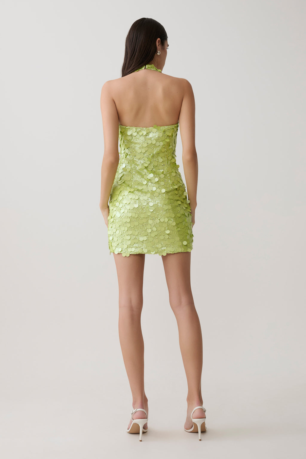 Sequin Halter Mini Dress - Green