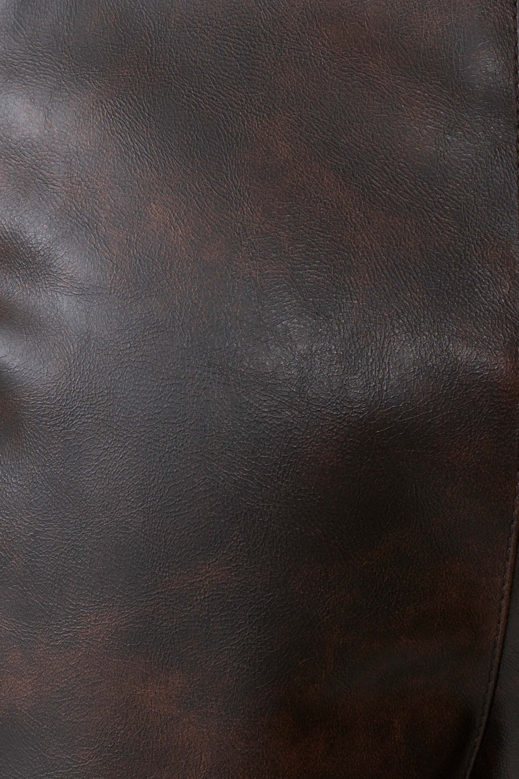 Faux Leather Cinch Waist Jacket - Dark Chocolate