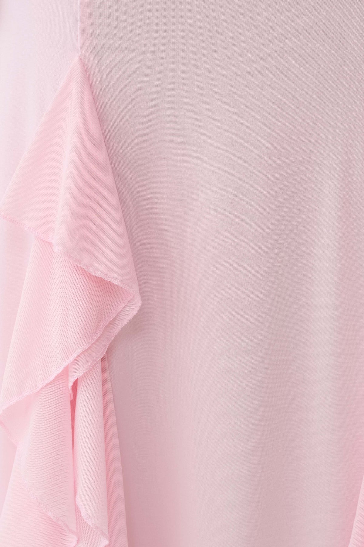 Ruffle Slinky Maxi Dress - Pale Pink
