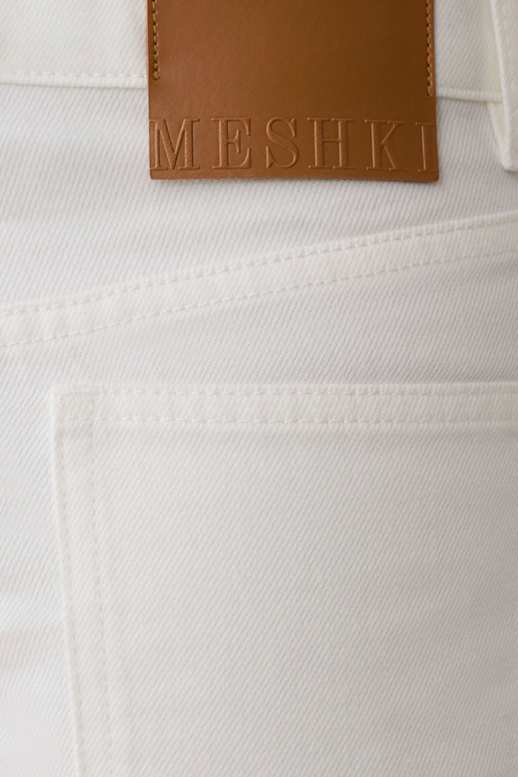 Rolled Hem Denim Shorts - White