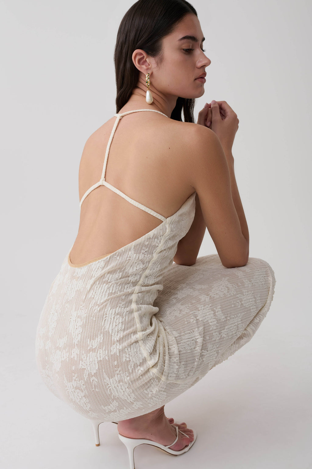 Lace Midi Dress - Ivory