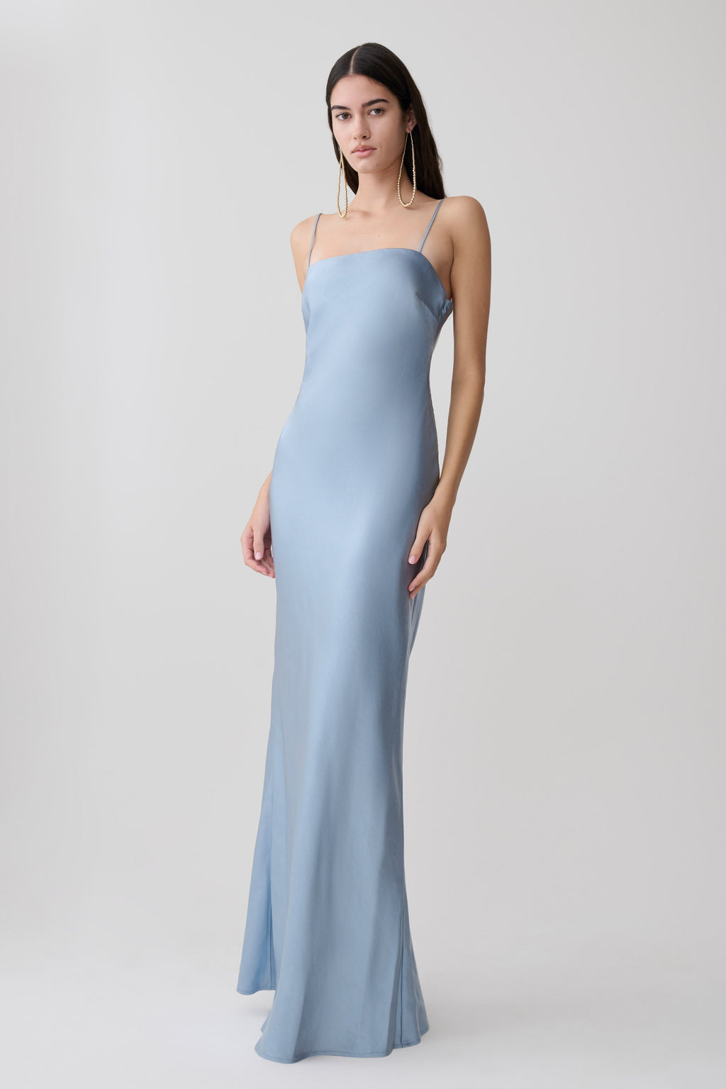 Chiffon Cape Maxi Dress - Arctic Blue