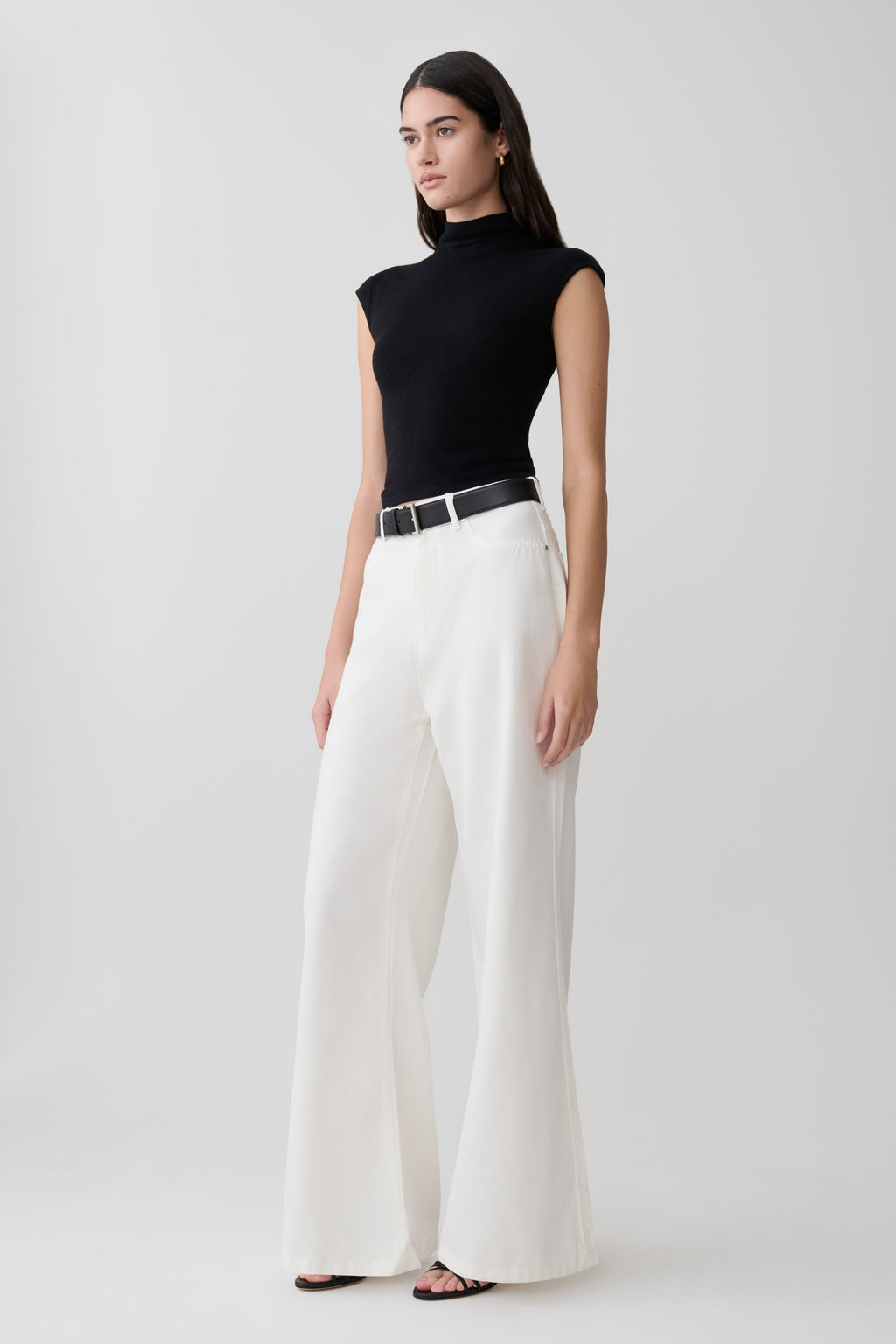 Wide Leg Denim Jeans - White