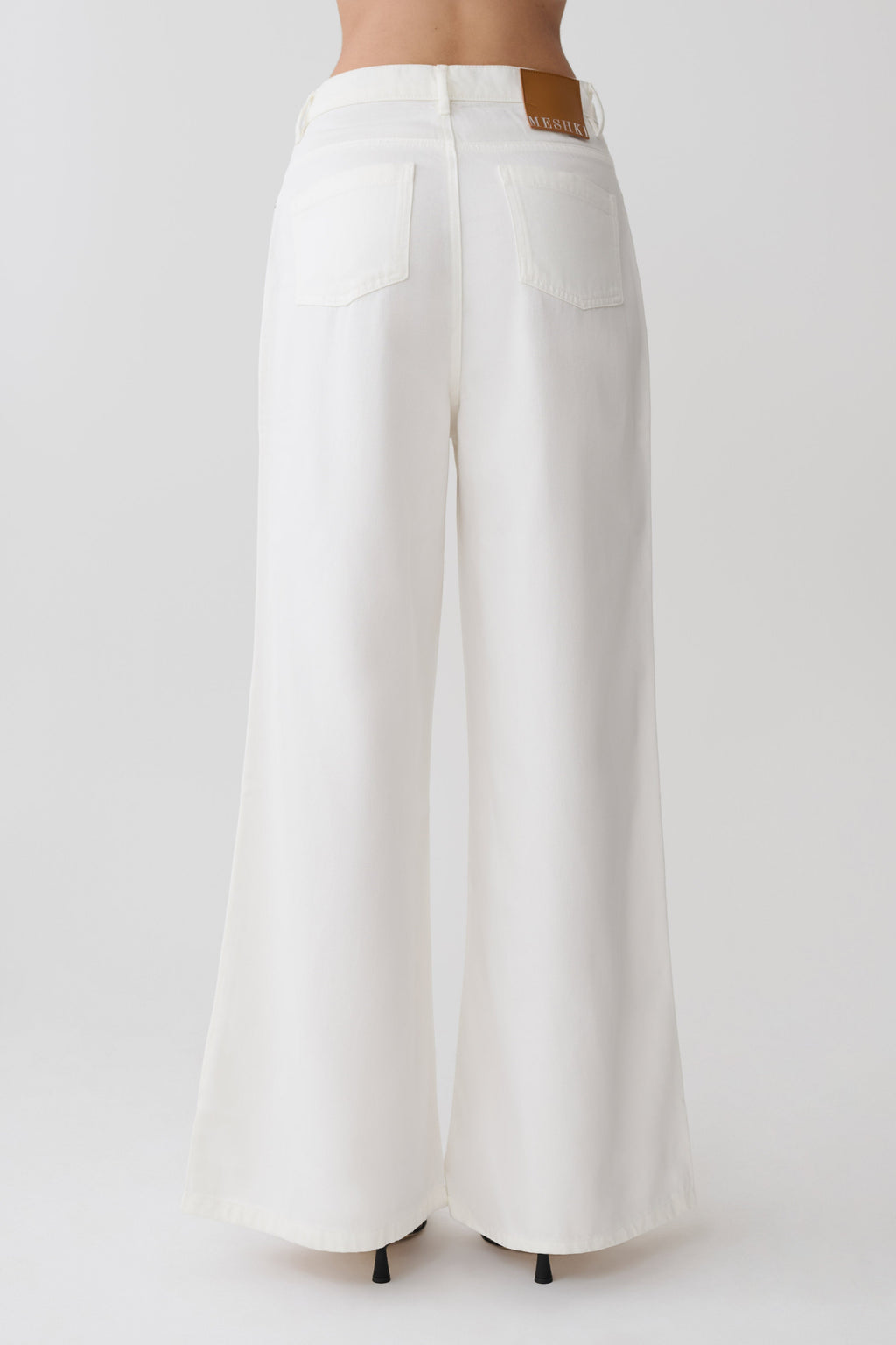 Wide Leg Denim Jeans - White