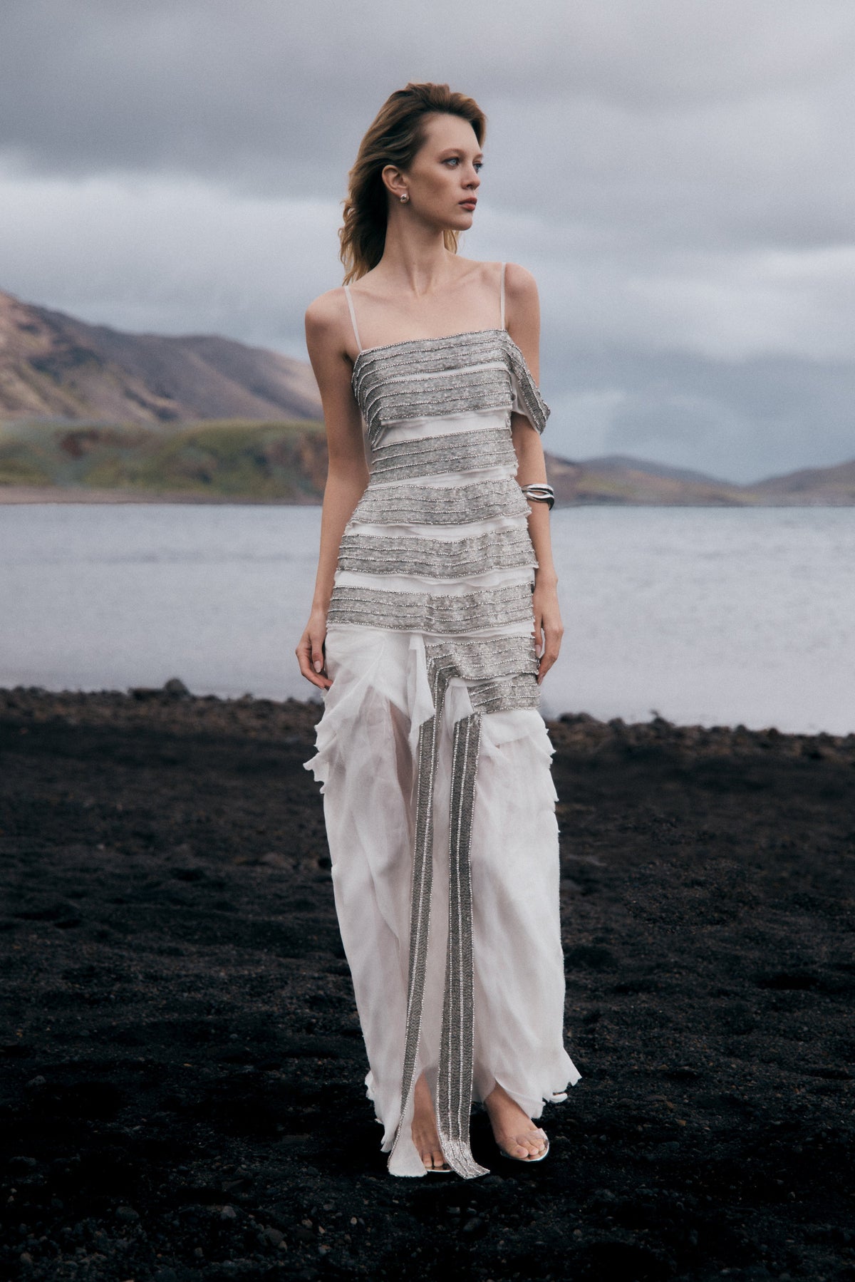 Embellished Maxi Dress - White