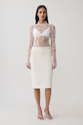 Suiting Midi Skirt - Ivory