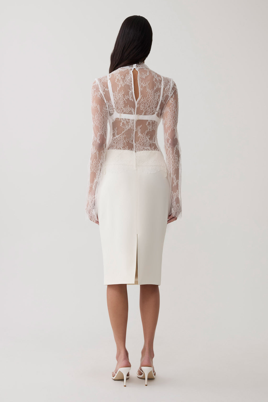Suiting Midi Skirt - Ivory