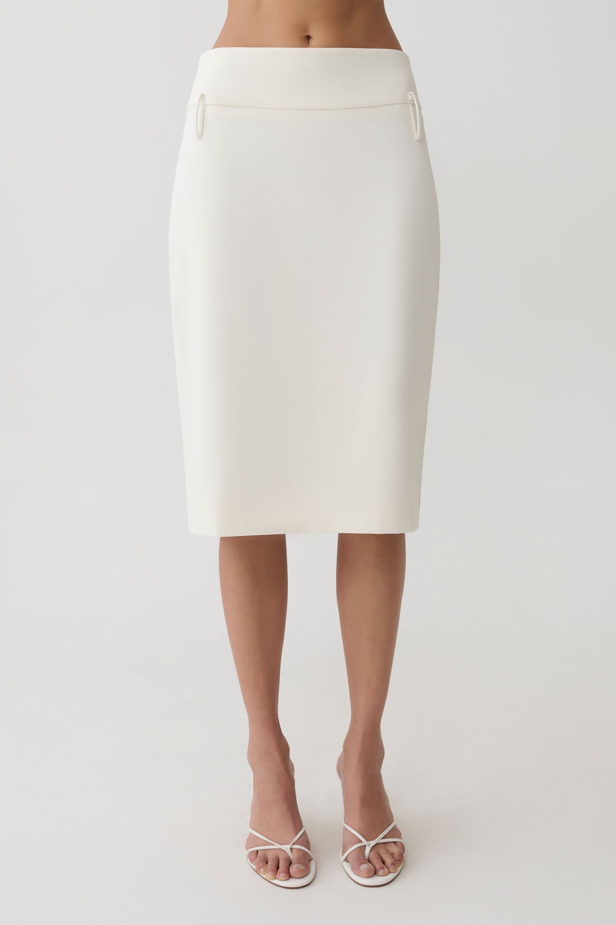 Suiting Midi Skirt - Ivory