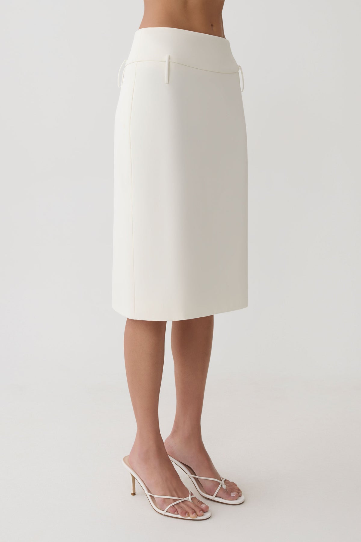 Suiting Midi Skirt - Ivory