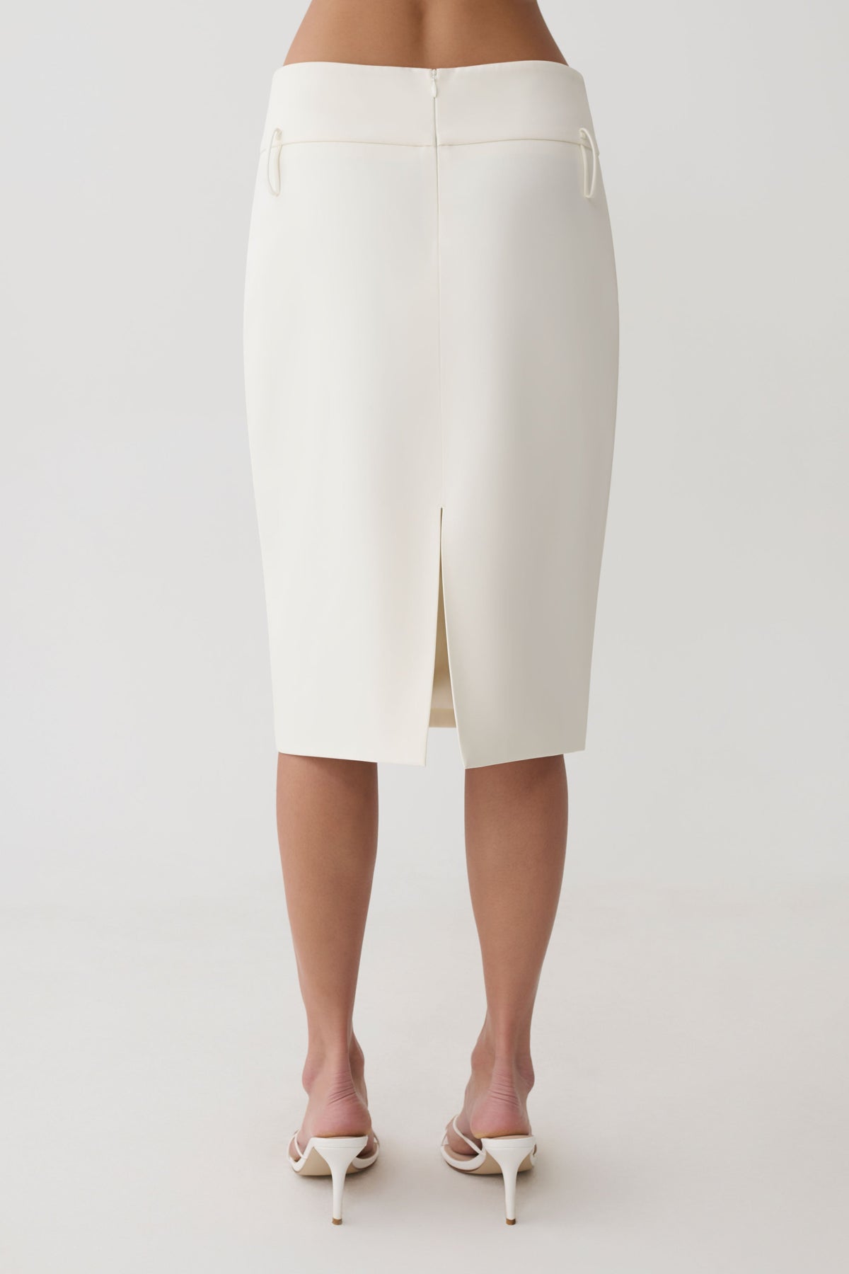Suiting Midi Skirt - Ivory