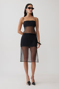 Sheer Midi Skirt - Black