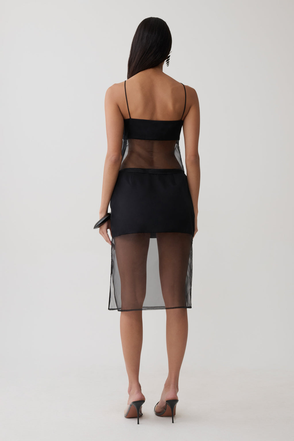 Sheer Midi Skirt - Black