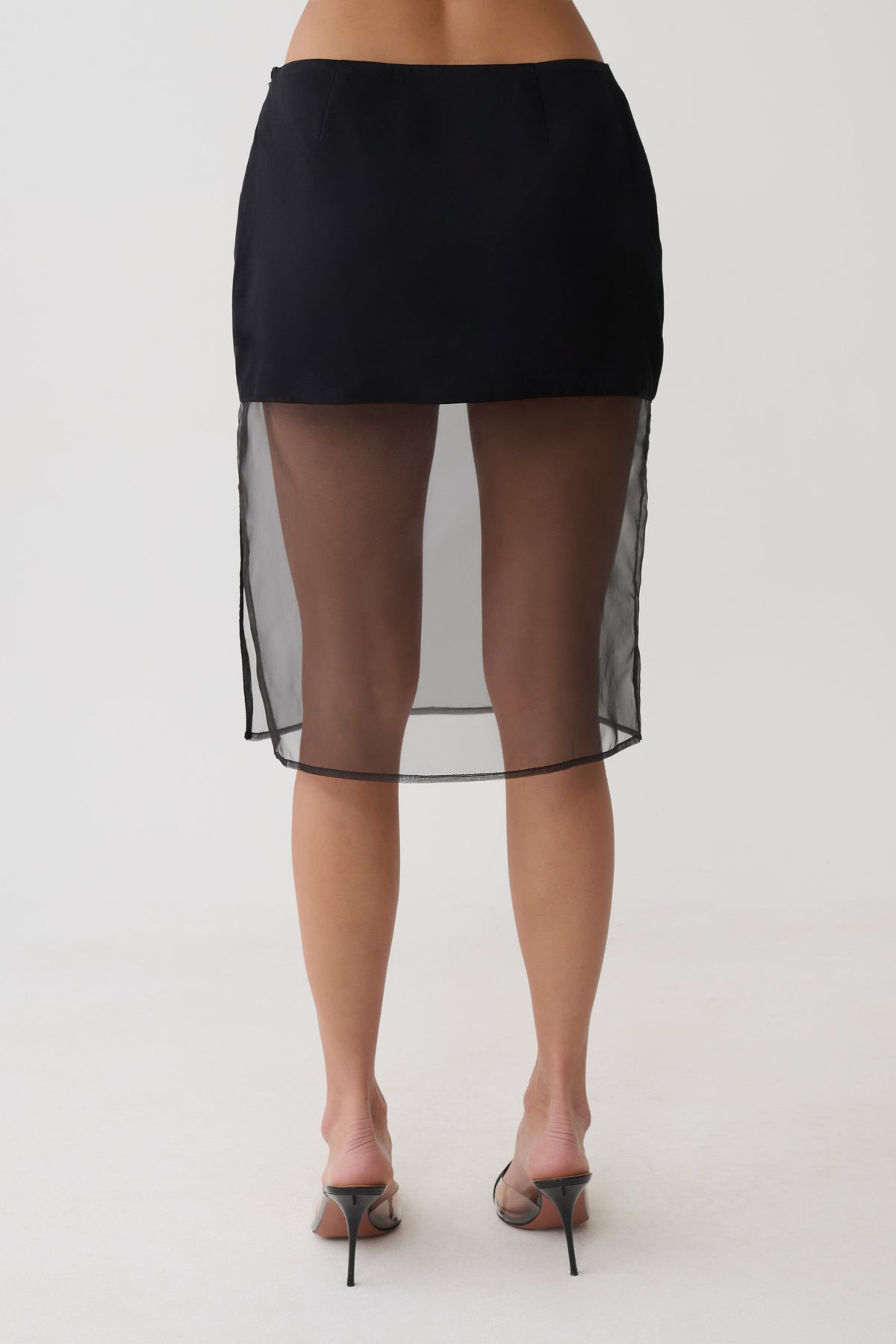 Sheer Midi Skirt - Black
