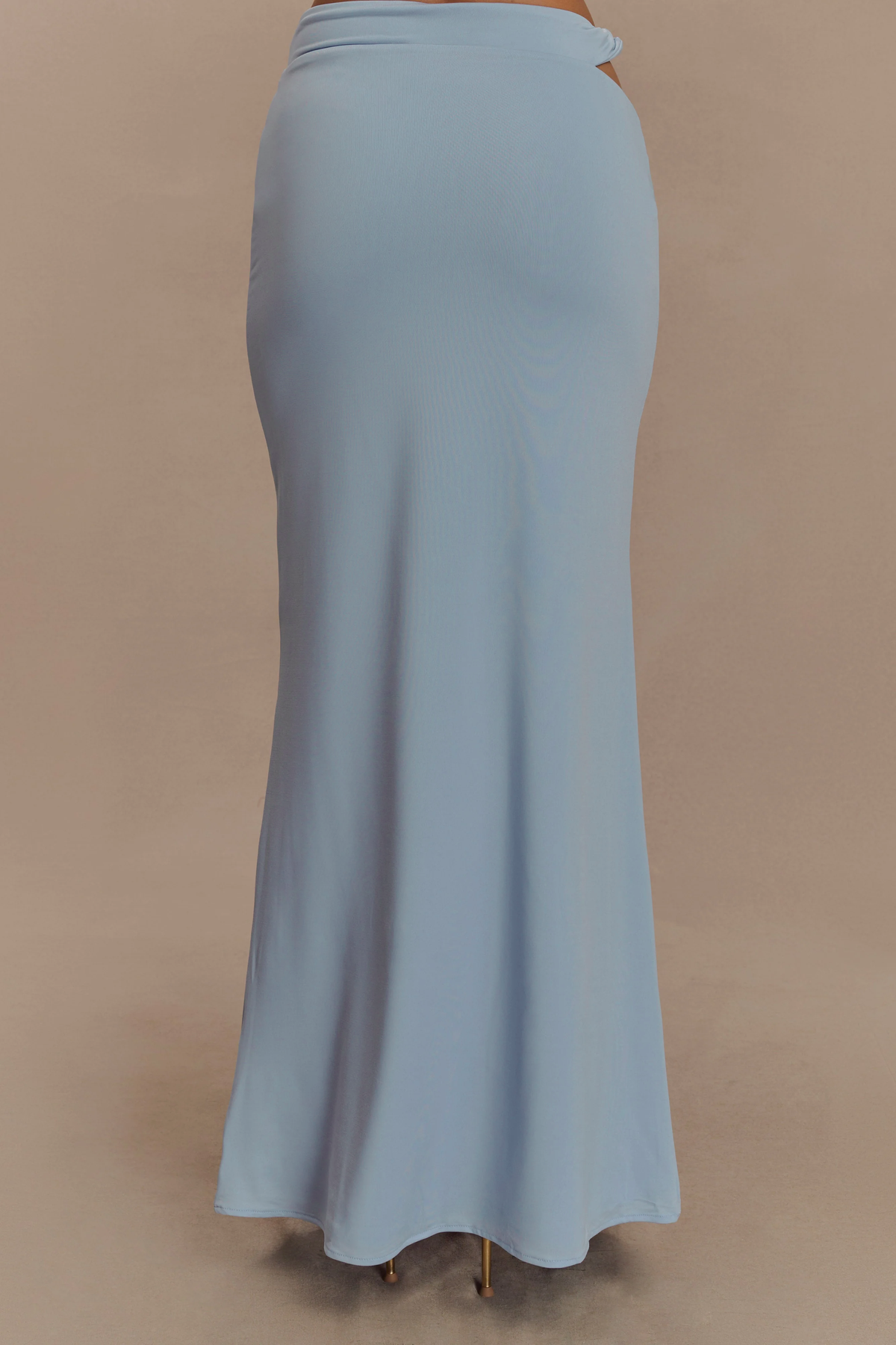 Slinky Twist Midi Skirt - Pale Blue