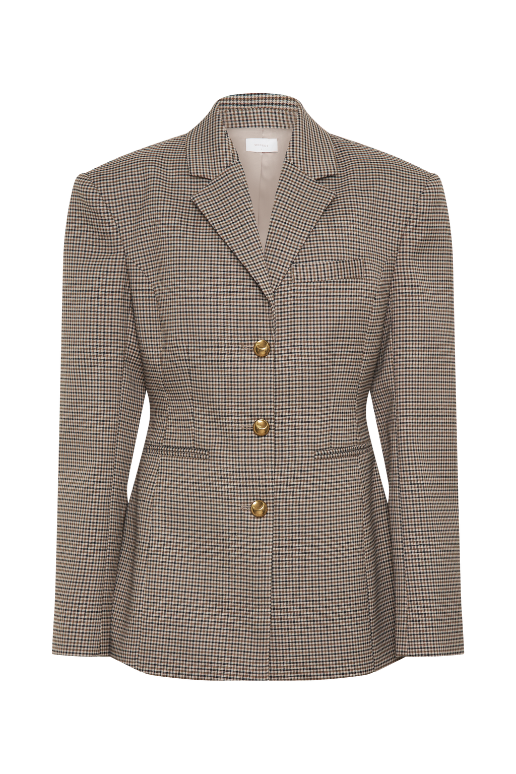 Shaped Blazer - Tan Check