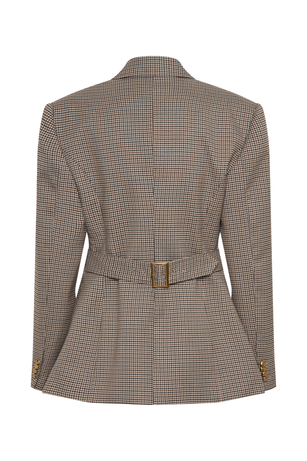 Shaped Blazer - Tan Check