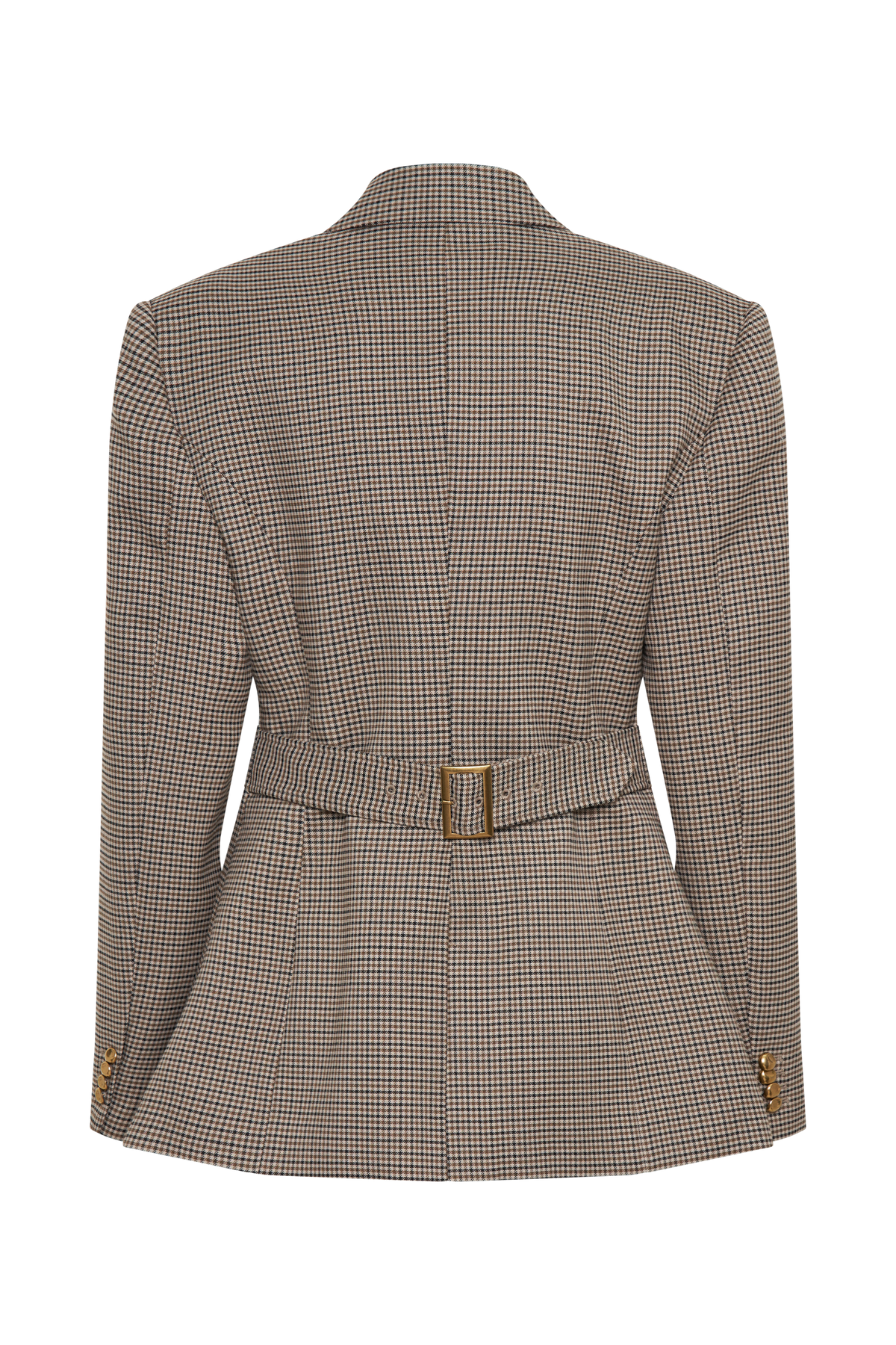 Shaped Blazer - Tan Check