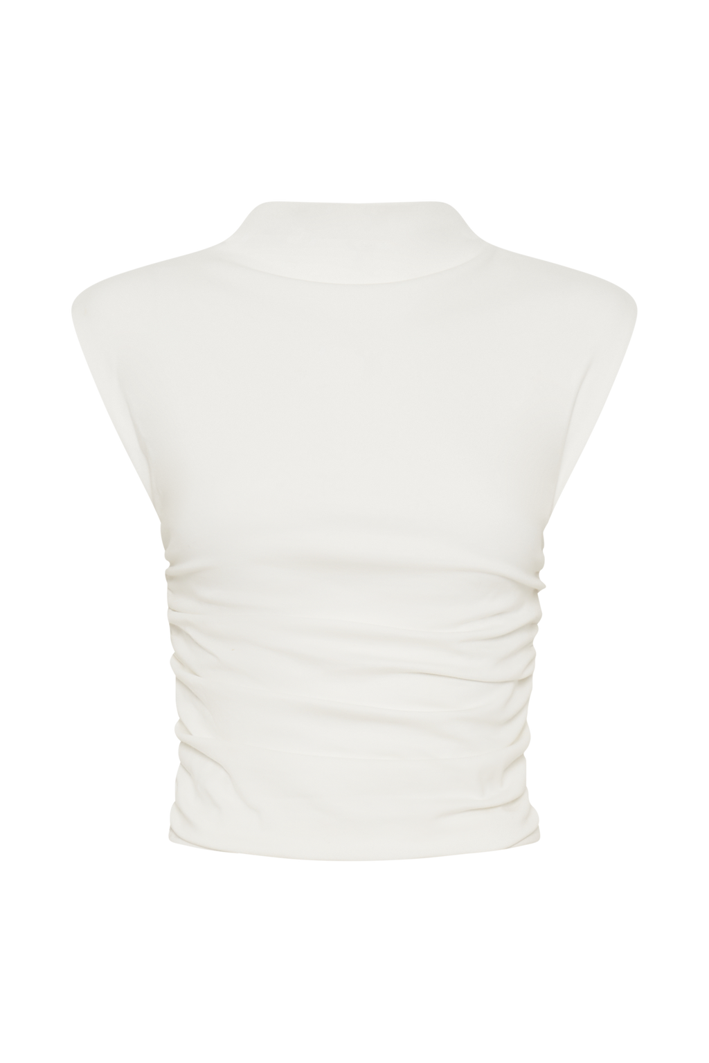 High Neck Sleeveless Top - White