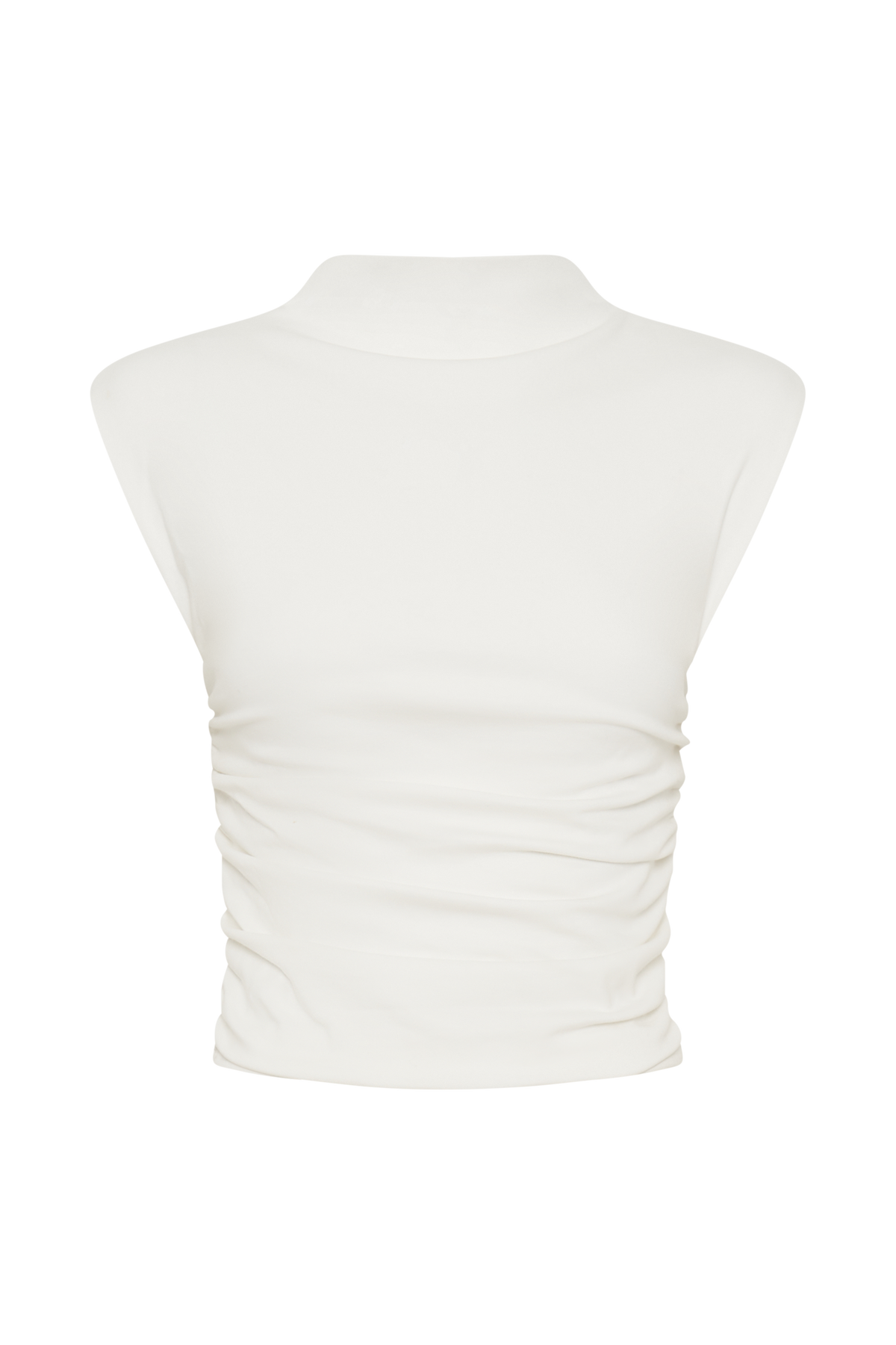 High Neck Sleeveless Top - White