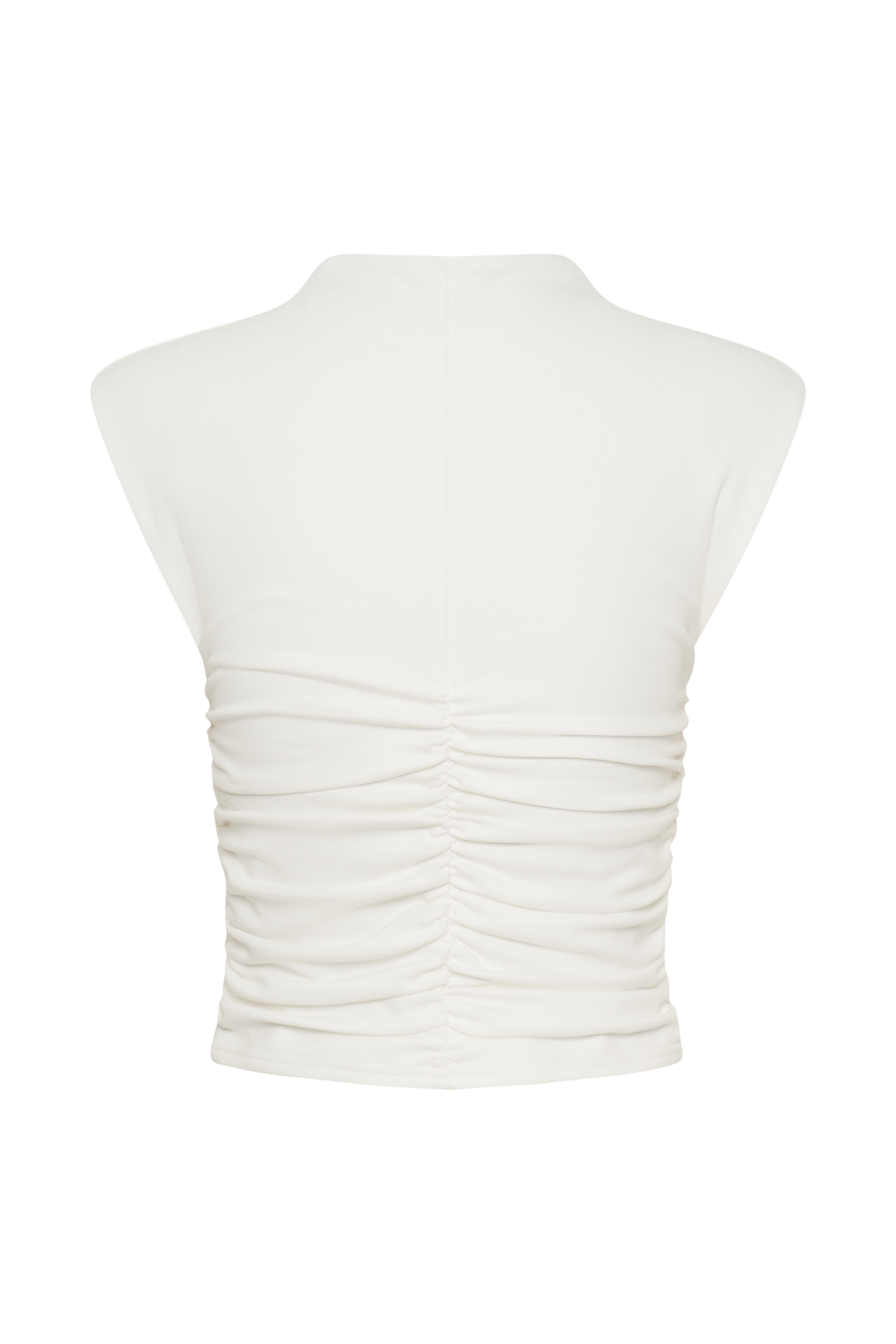 High Neck Sleeveless Top - White