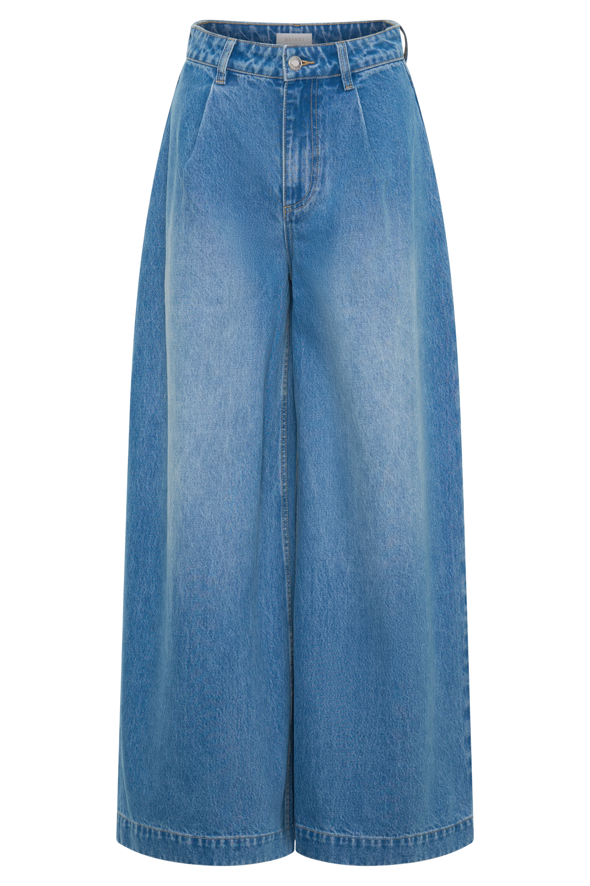 Oversized Jean With Front Pleat - Summer Blue