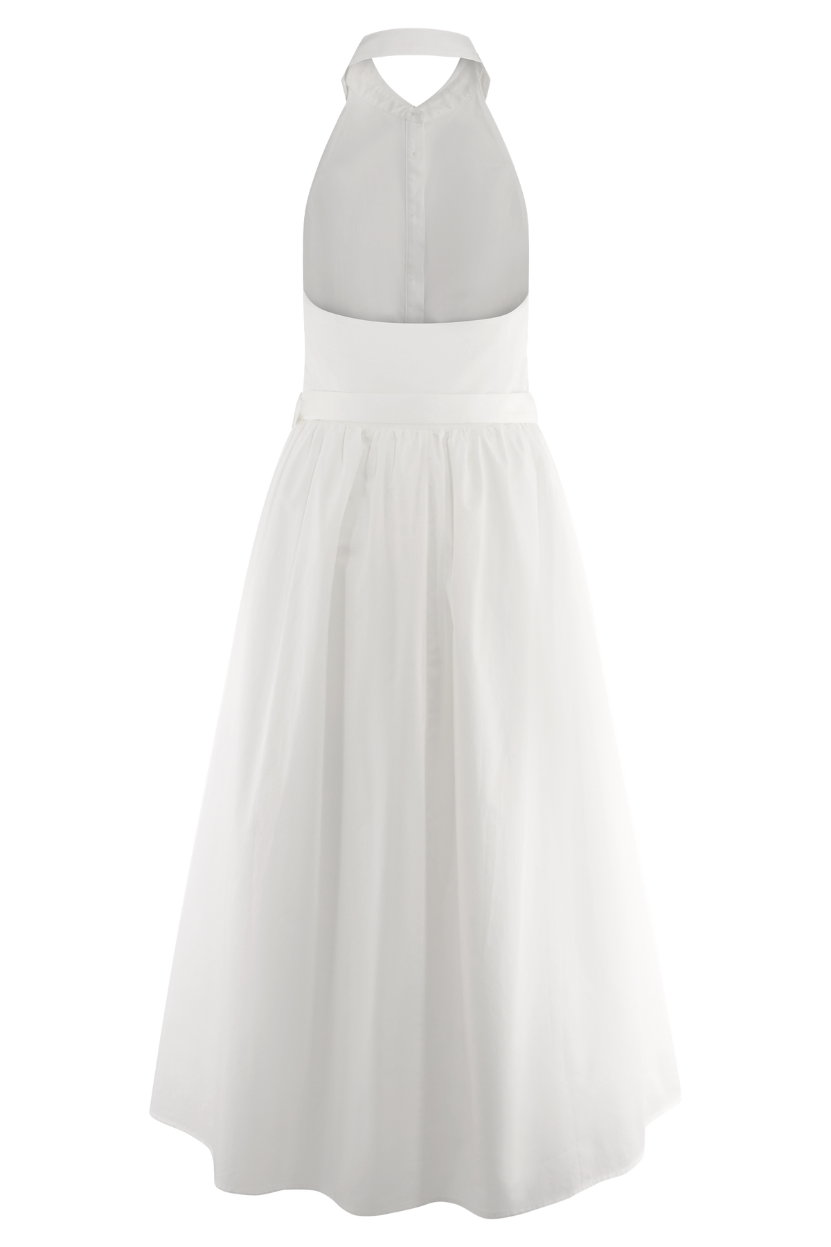 Collared Midi Dress - White