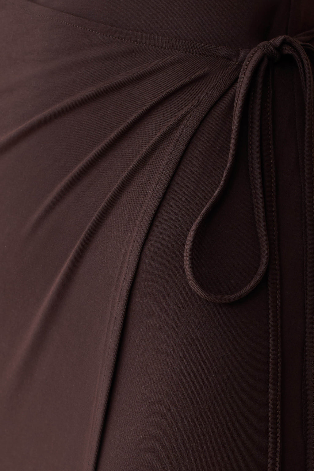 Cupro Midi Wrap Dress - Chocolate