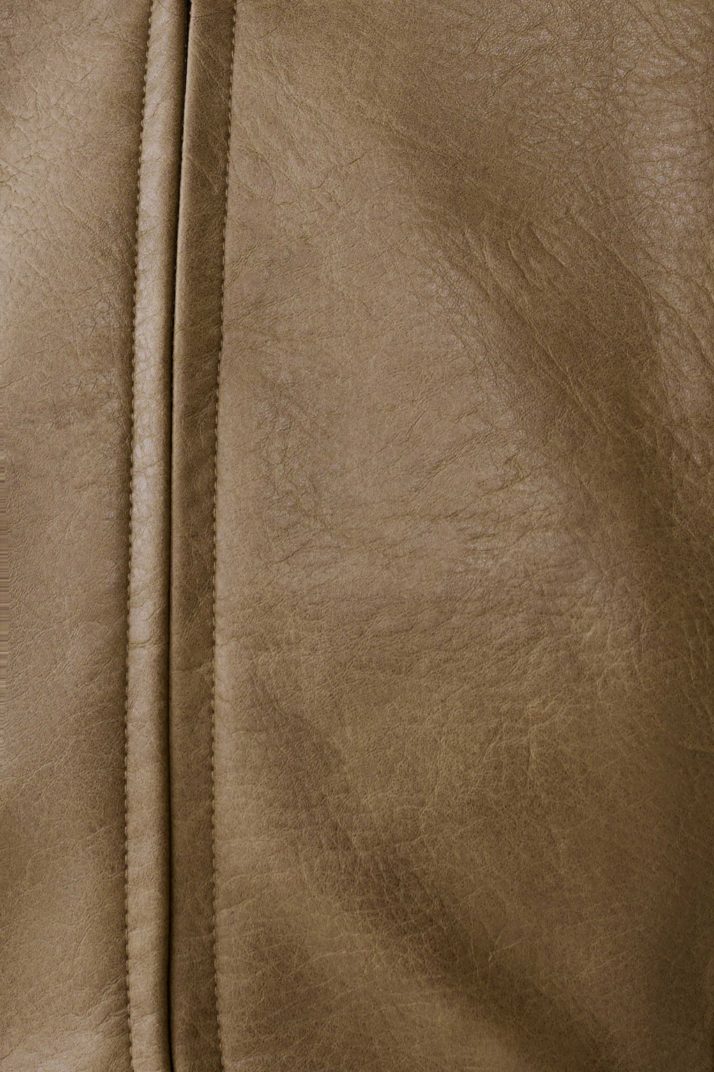 Faux Leather Mini Dress - Khaki