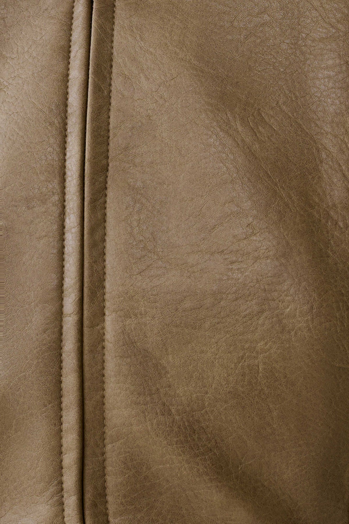 Faux Leather Mini Dress - Khaki
