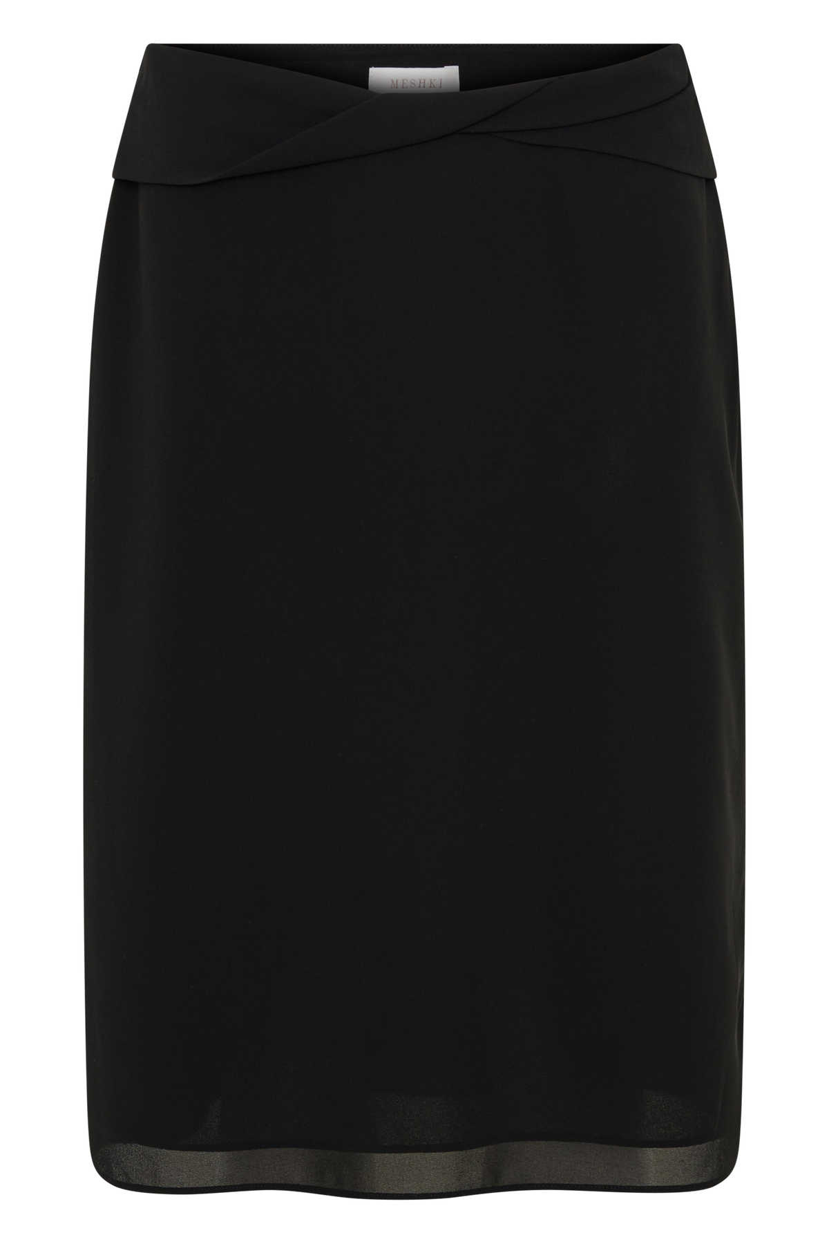 Chiffon Midi Skirt - Black