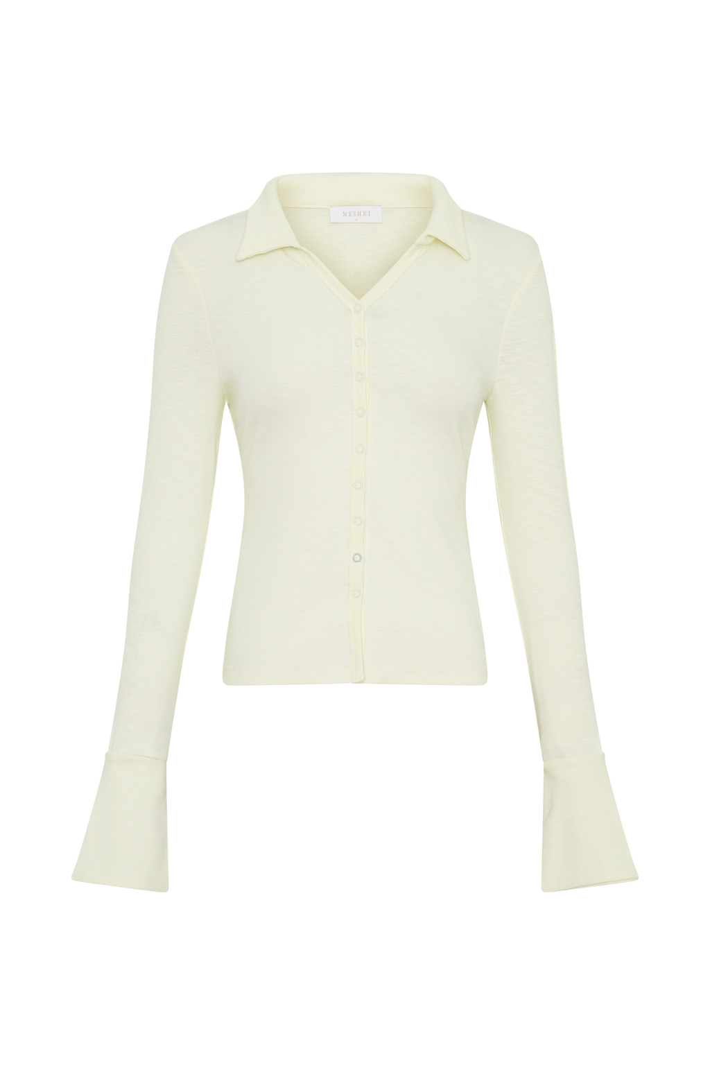 Button Down Long Sleeve Top - Ivory