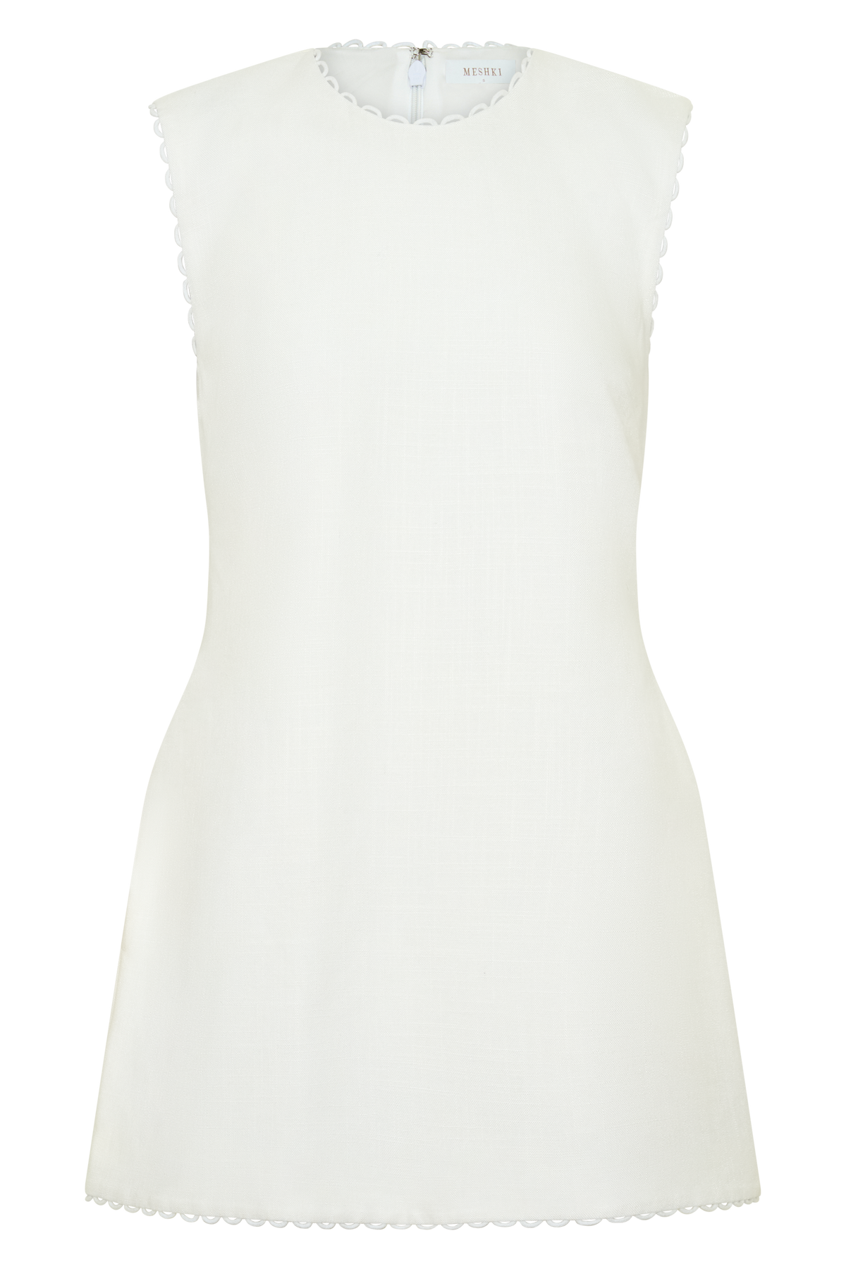 Linen Mini Dress - White