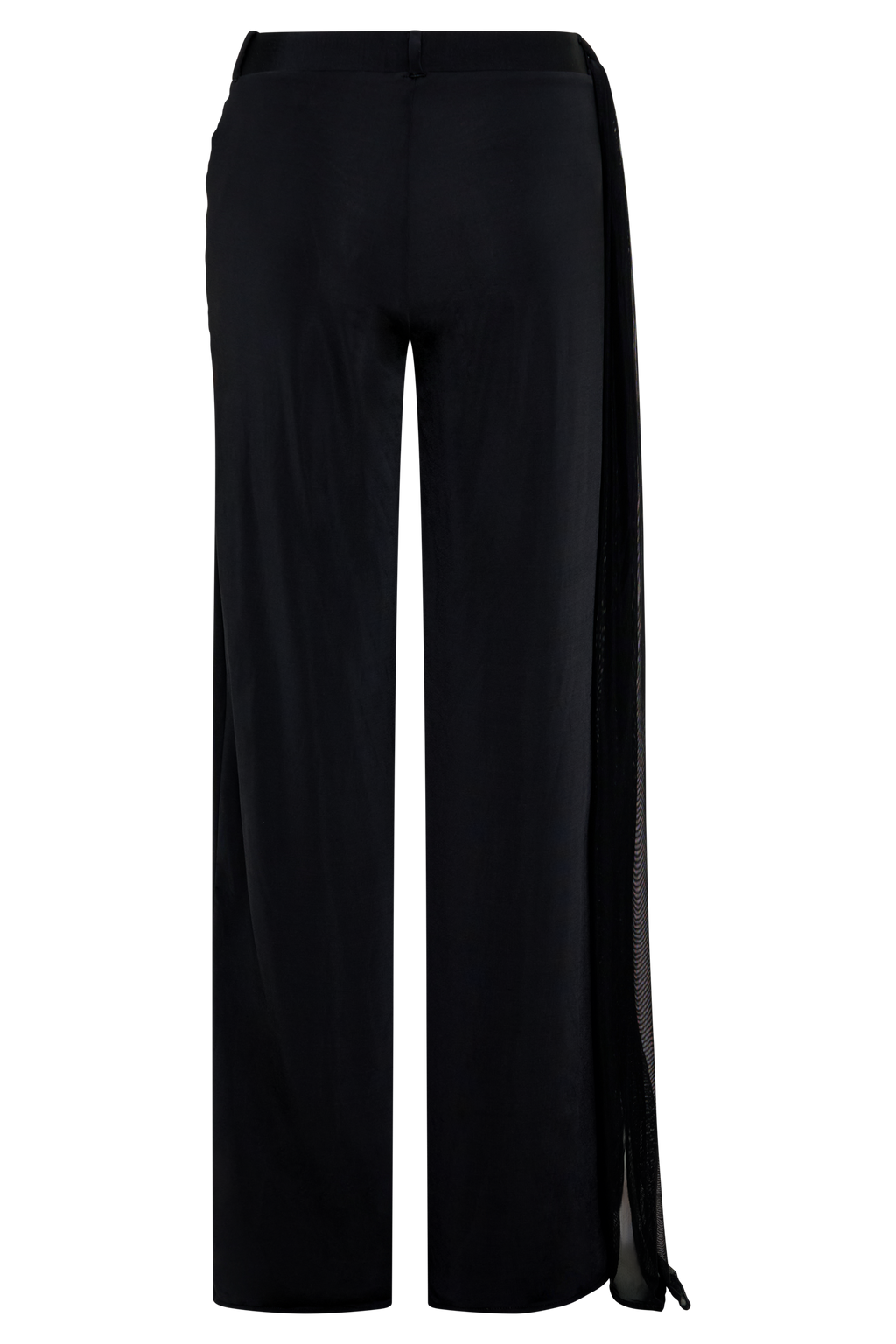 Slinky Gathered Wide Leg Pants - Black