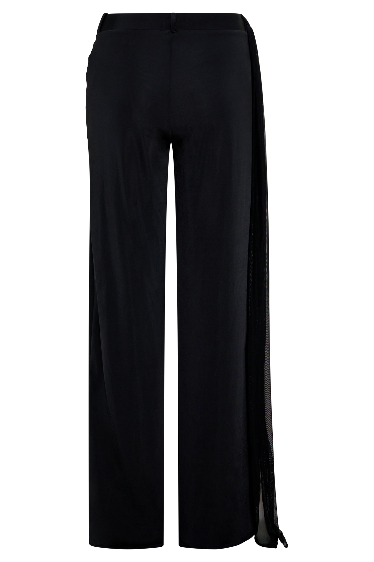 Slinky Gathered Wide Leg Pants - Black