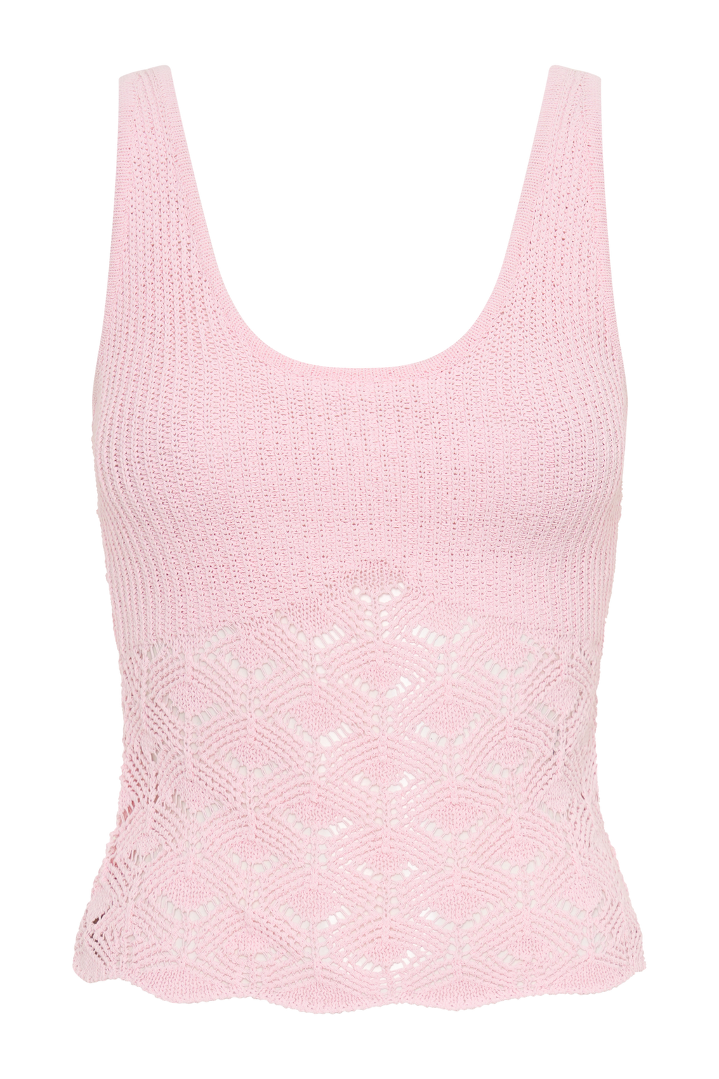 Crochet Knit Top - Baby Pink