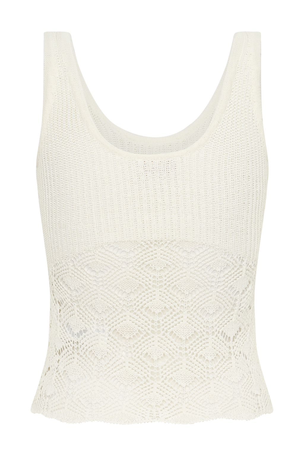 Crochet Knit Top - White