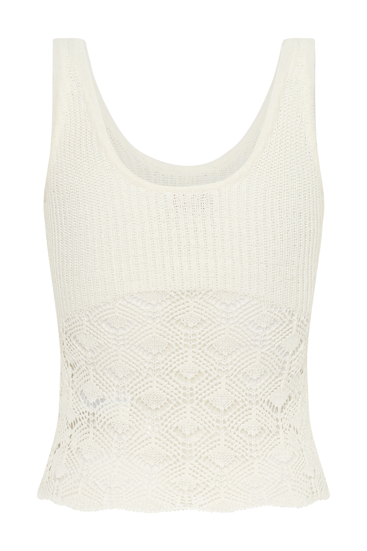 Crochet Knit Top - White
