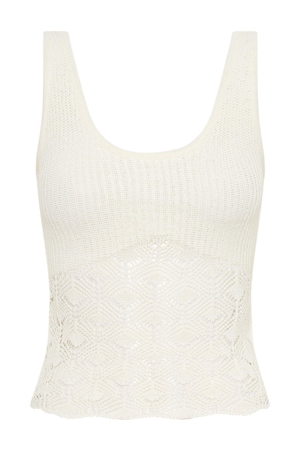 Crochet Knit Top - White