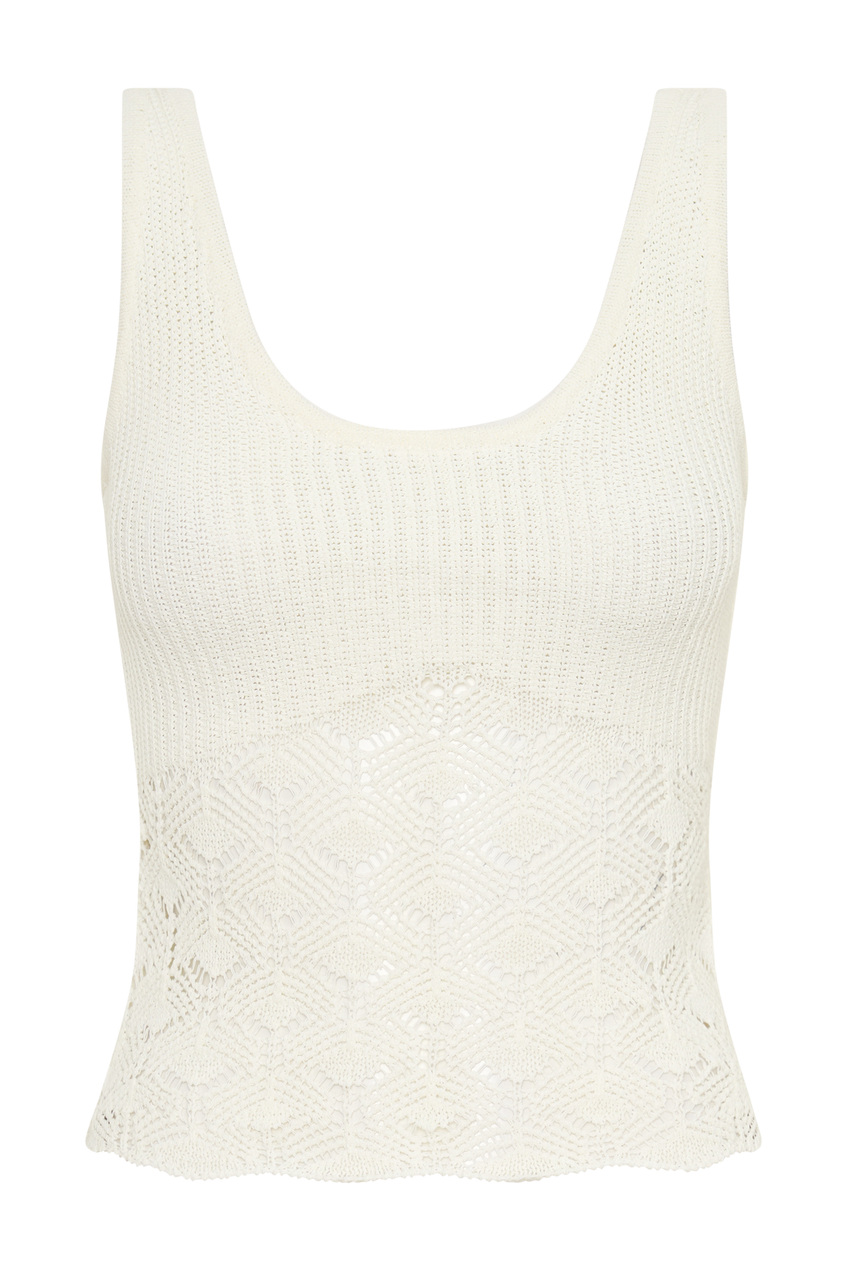 Crochet Knit Top - White