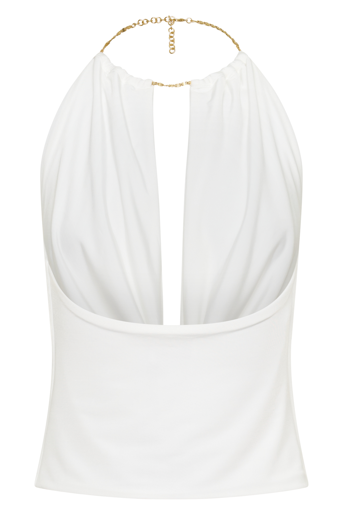 Halter Neck Top With Hardware - White