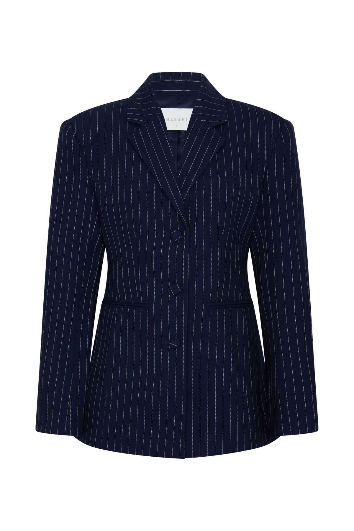 Cinched Blazer - Navy Pinstripe