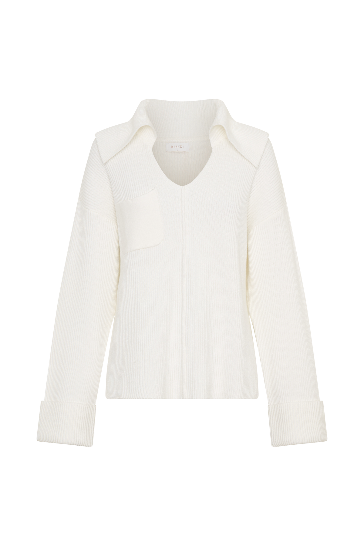 V Neck Knit Jumper - Off White