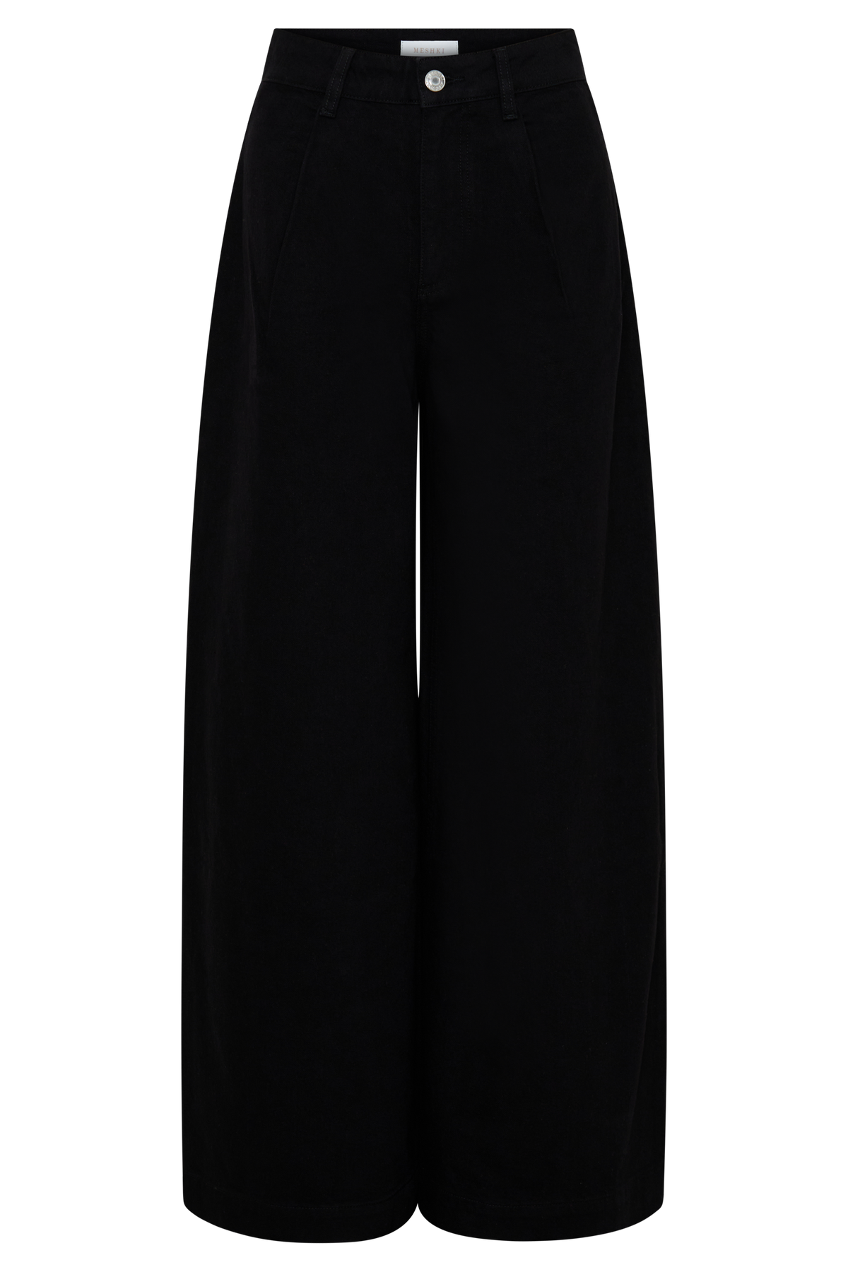 Oversized Jean With Front Pleat - Black