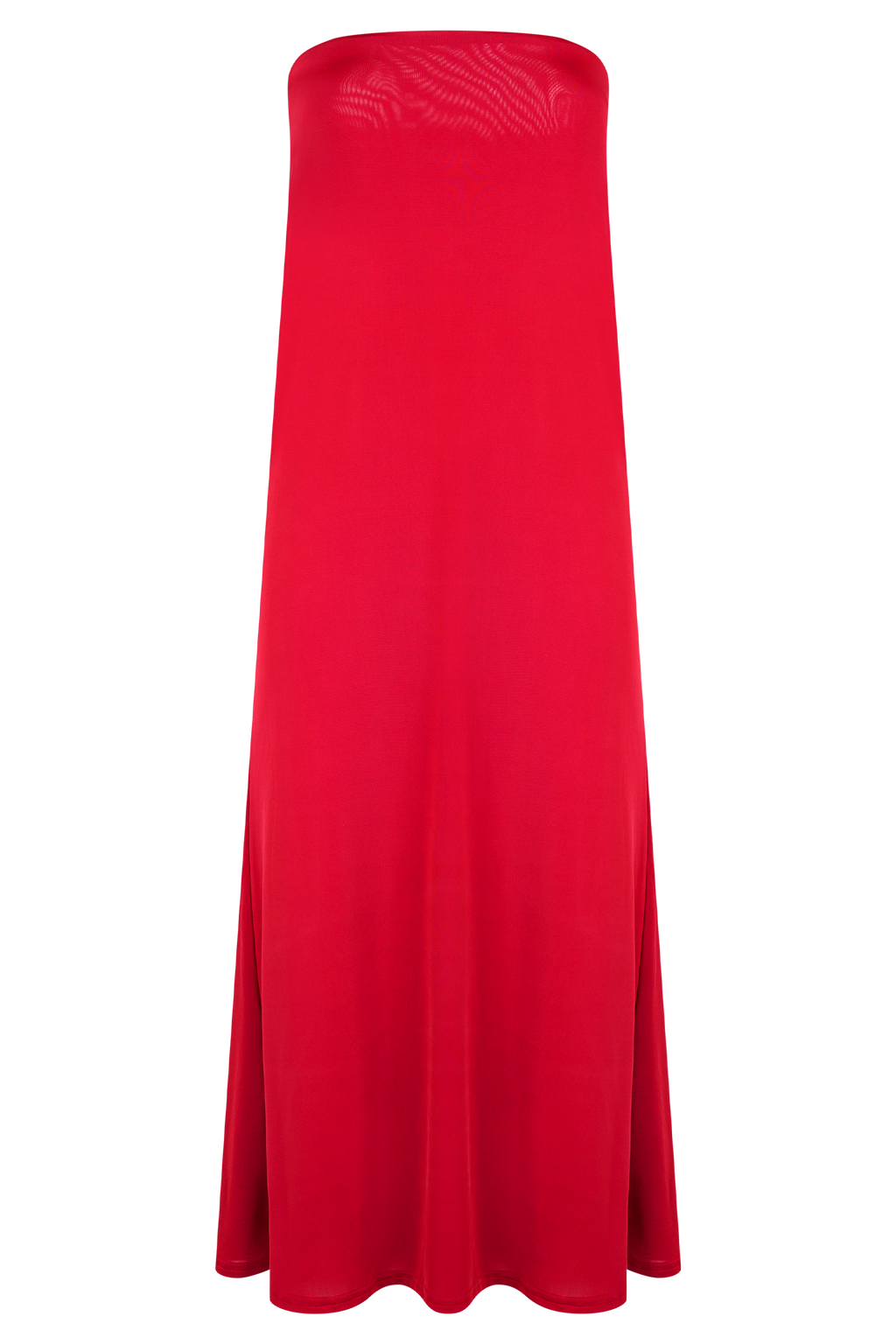 Slinky Fishtail Maxi Skirt - Red