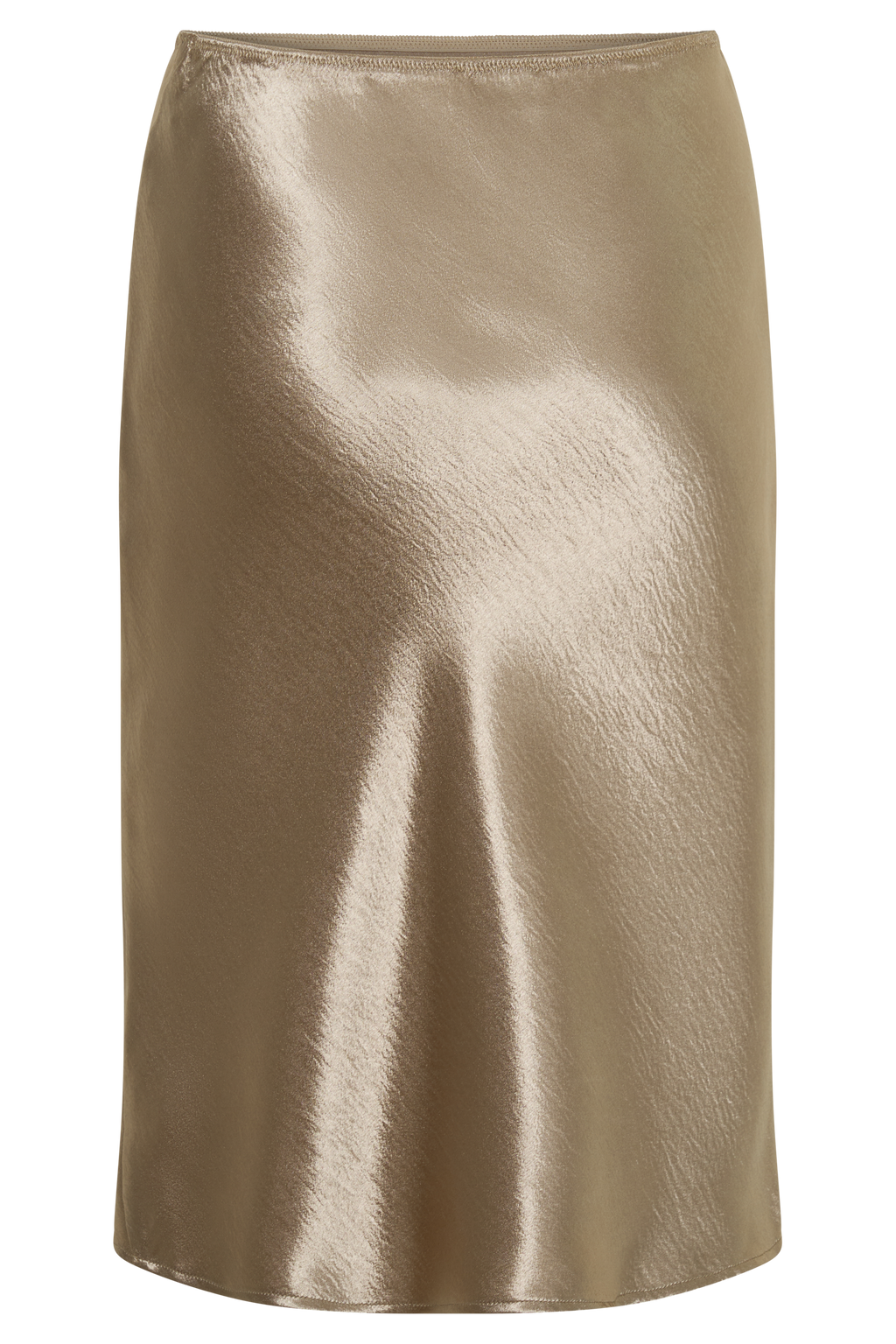 Satin Midi Skirt - Gold