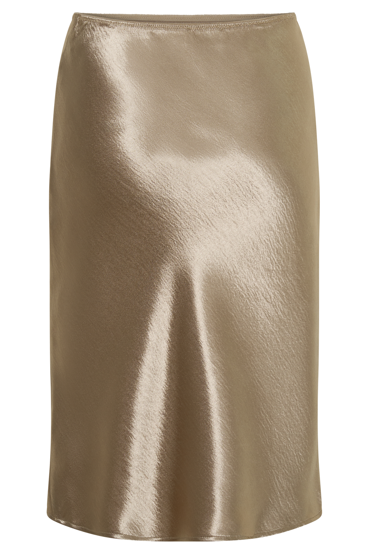 Satin Midi Skirt - Gold