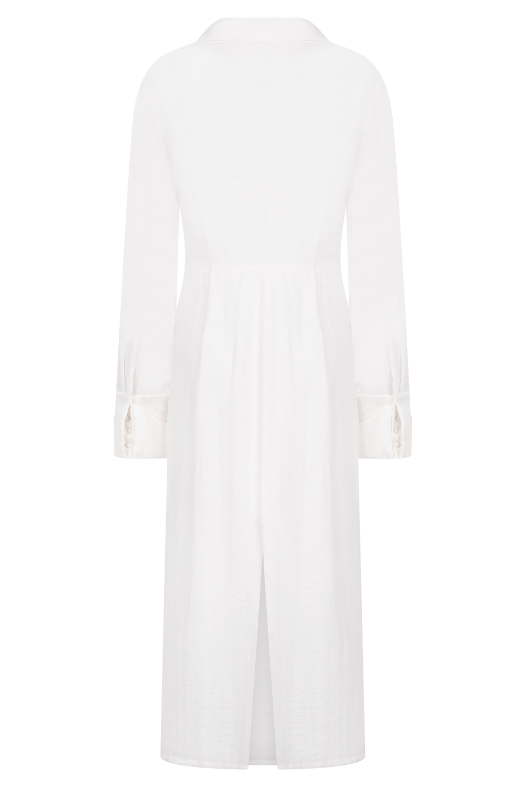 Cut Out Shirt Midi Dress - White